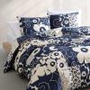 Marimekko – Duvet Cover Queen Size, Naturally Soft & Smooth Cotton Percale Bedding with a Lightweight Feel – 3 Piece Bed Set with Matching Pillowcases (Mykero)(Unikko Kollaasi Blue)