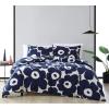 MARIMEKKO – Queen Comforter Set, 100% Cotton Bedding with a Naturally Soft Feel, Medium Weight for Year Round Comfort, 3 Piece Bed Set with Matching Pillowcases (Unikko Red)(Unikko Indigo)