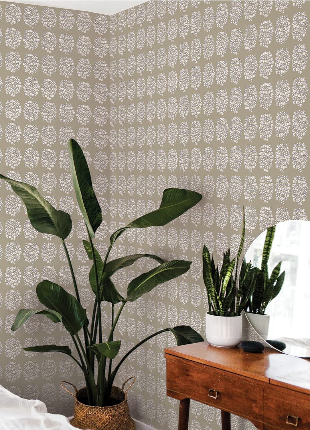 imageMARIMEKKO Taupe Puketti Peel ampamp Stick Wallpaper