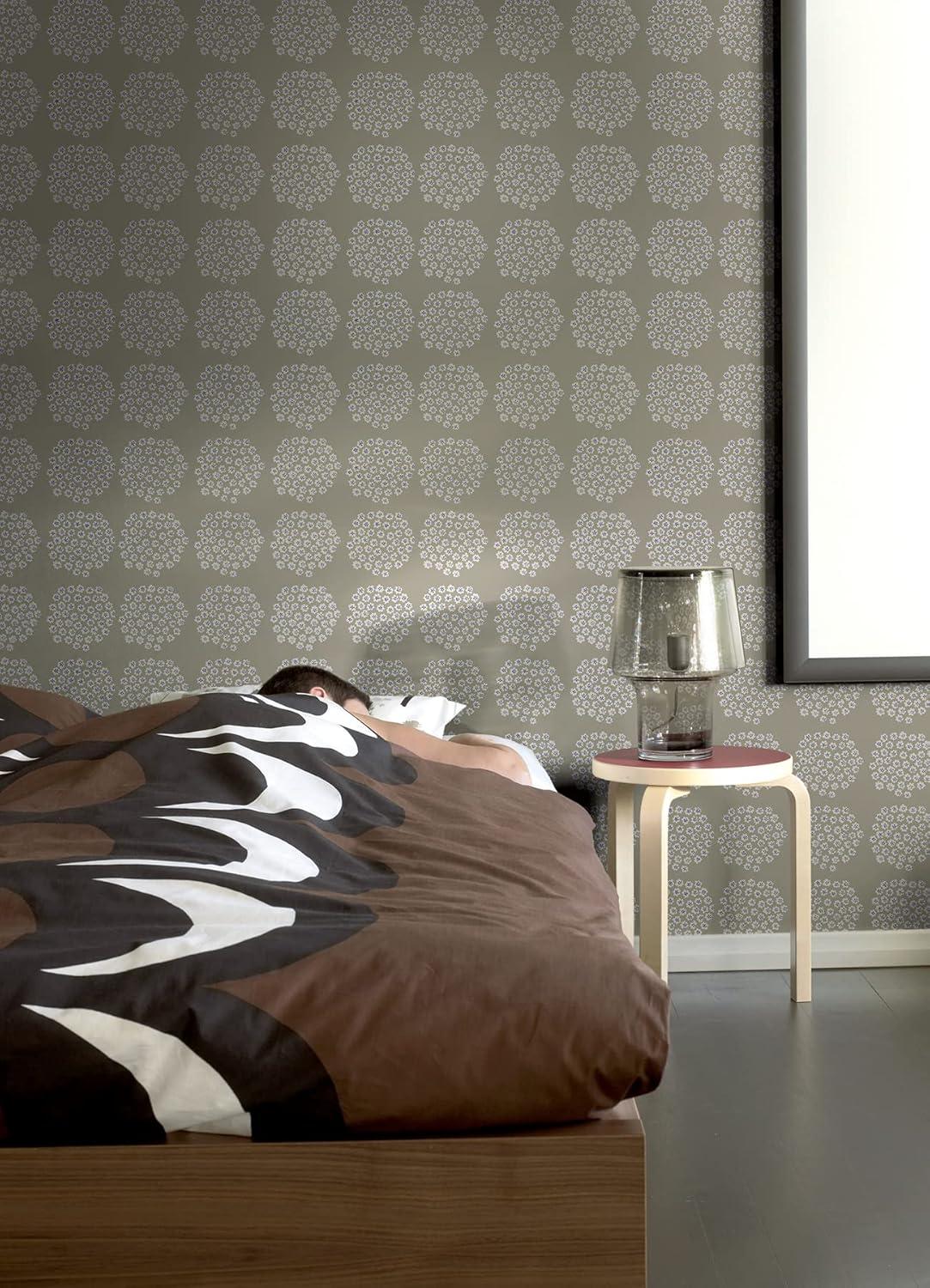 imageMARIMEKKO Taupe Puketti Peel ampamp Stick Wallpaper
