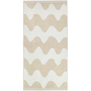 MARIMEKKO Lokki Terry Cotton Bath Towel (Beige) – Waves Patterned Bath Towels – 59 in x 28 in