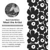 MARIMEKKO Unikko Terry Cotton Hand Towel (Dark Blue) – Floral Patterned Hand Towels – 28 in x 20 in(Floral)