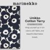MARIMEKKO Unikko Terry Cotton Hand Towel (Dark Blue) – Floral Patterned Hand Towels – 28 in x 20 in(Unikko Beige)