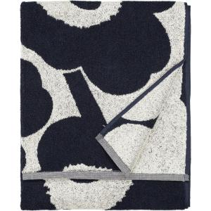 MARIMEKKO Unikko Terry Cotton Hand Towel (Dark Blue) – Floral Patterned Hand Towels – 28 in x 20 in(Unikko Dark Blue)