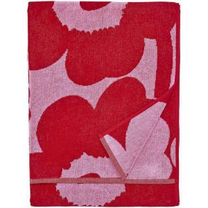 MARIMEKKO Unikko Terry Cotton Hand Towel (Dark Blue) – Floral Patterned Hand Towels – 28 in x 20 in(Unikko Red)