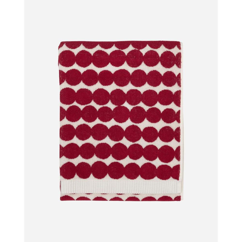 imageMARIMEKKO Rsymatto Terry Cotton Hand Towel Ivory and Beige  Polka Dot Patterned Hand Towels  28 in x 20 inDark Red Rsymatto