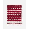 MARIMEKKO Räsymatto Terry Cotton Hand Towel (Ivory and Beige) – Polka Dot Patterned Hand Towels – 28 in x 20 in(Dark Red Räsymatto)