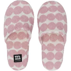 MARIMEKKO Räsymatto Cotton Slippers – Comfortable & Supportive House Shoes for Women and Men with Rubber Sole – White & Light Pink Slippers with the Iconic Rag Rug Pattern (Size L)
