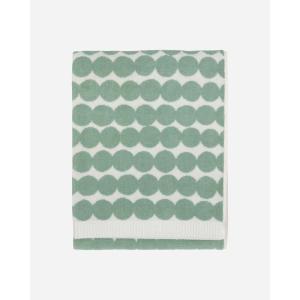 MARIMEKKO Räsymatto Terry Cotton Hand Towel (Ivory and Beige) – Polka Dot Patterned Hand Towels – 28 in x 20 in(Green/White Räsymatto)