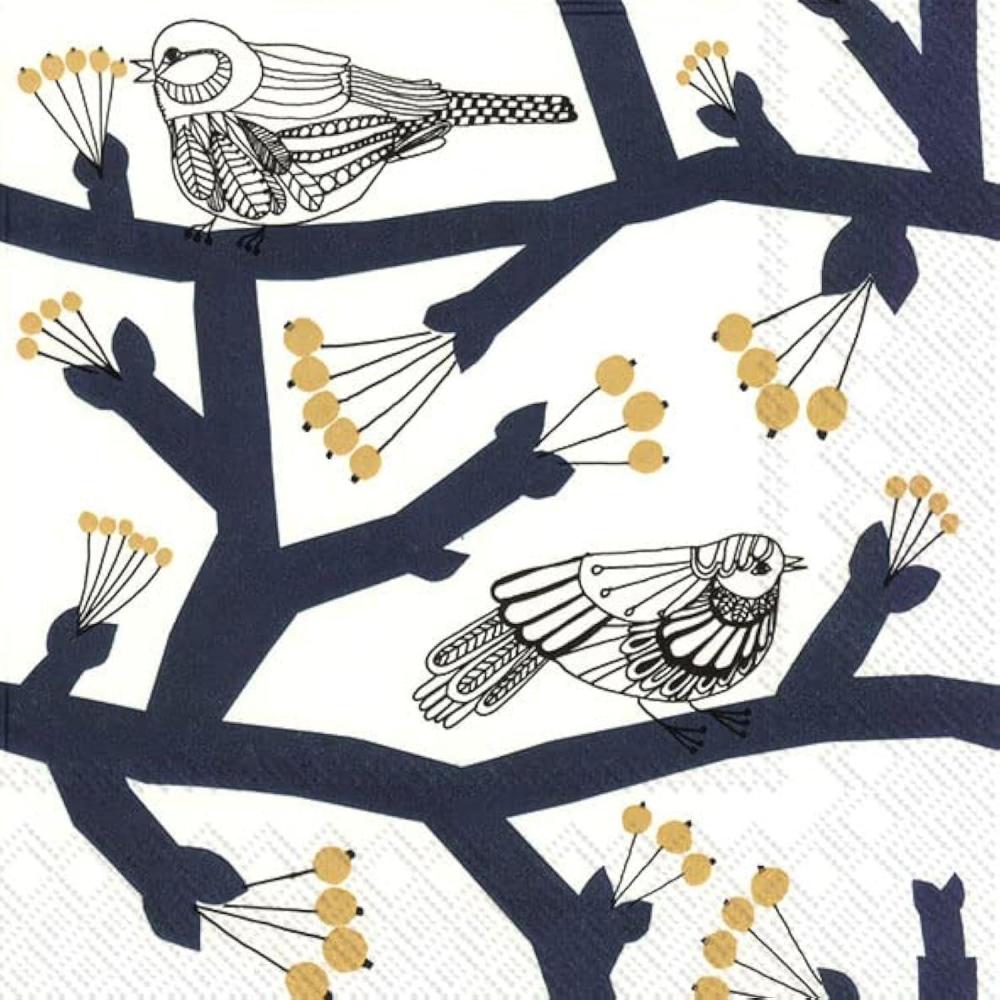 imageIHR Ideal Home Range Cocktail Napkins Disposable 3Ply Paper Party Napkin Pack 5quot x 5quot Pakkanen Dark Blue 20Count