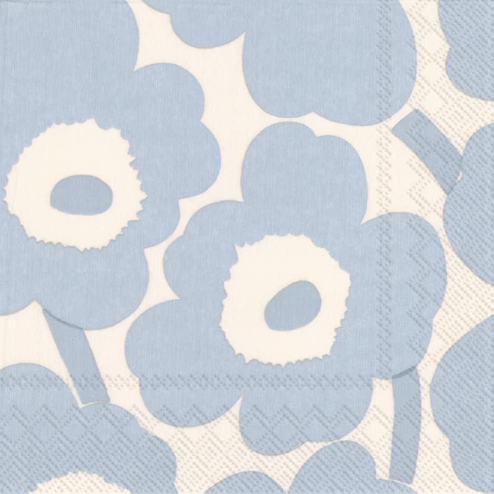 imageIHR Ideal Home Range Cocktail Napkins Disposable 3Ply Paper Party Napkin Pack 5quot x 5quot Unikko Cream Light Blue 20CountUnikko Cream Light Blue