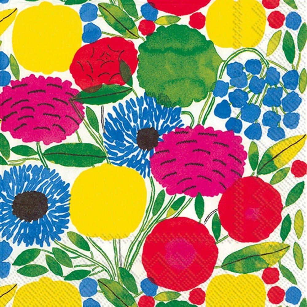 imageIHR Ideal Home Range Dinner Napkins Marimekko Disposable 3Ply Paper Hand Towels 85quot x 45quot Lumimarja 16CountPink