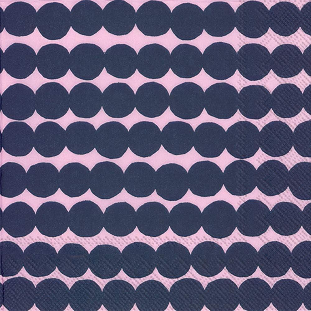 imageIHR Ideal Home Range Party Napkins Marimekko Disposable 3Ply Paper Lunch Napkin Pack 65quot x 65quot Orkanen LinenBlack 20CountRasymatto Rose Blue