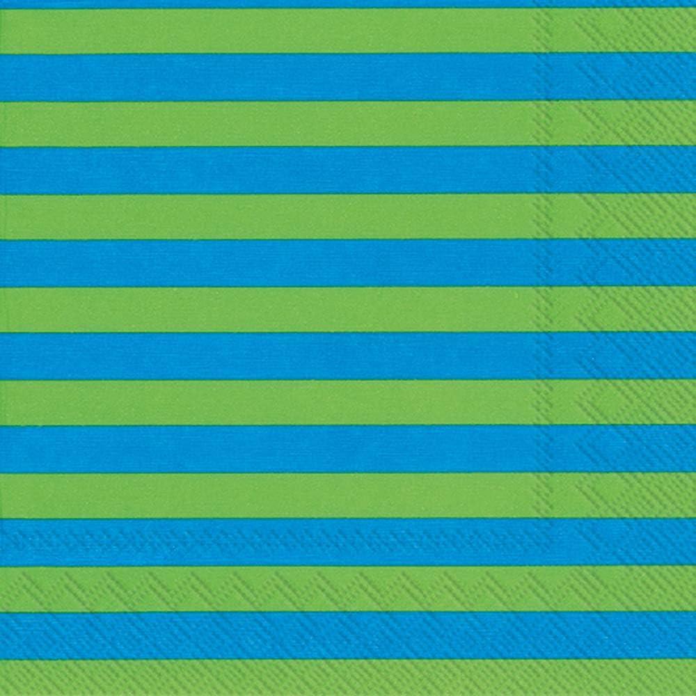 imageIHR Ideal Home Range Party Napkins Marimekko Disposable 3Ply Paper Lunch Napkin Pack 65quot x 65quot Orkanen LinenBlack 20CountTasaraita GreenBlue