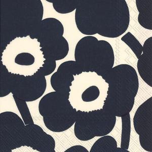 IHR Ideal Home Range – Paper Napkins Marimekko UNIKKO dark blue nature 20-Count 3-Ply Lunch Napkins 6.5 x 6.5 inches(Lunch 6.5×6.5 inches)