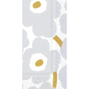 IHR Ideal Home Range Dinner Napkins Marimekko Disposable 3-Ply Paper Hand Towels, 8.5″ x 4.5″, Unikko Turquoise, 16-Count(Unikko White Silver)