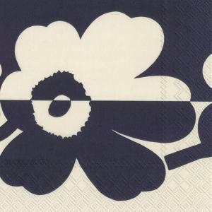 IHR Ideal Home Range Party Napkins Disposable 3-Ply Paper Lunch Napkin Pack, 6.5″ x 6.5″, Suur Unikko Linen Blue, 20-Count