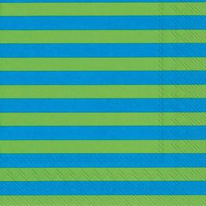 IHR Ideal Home Range Party Napkins Marimekko Disposable 3-Ply Paper Lunch Napkin Pack, 6.5″ x 6.5″, Orkanen Linen/Black, 20-Count(Tasaraita Green/Blue)