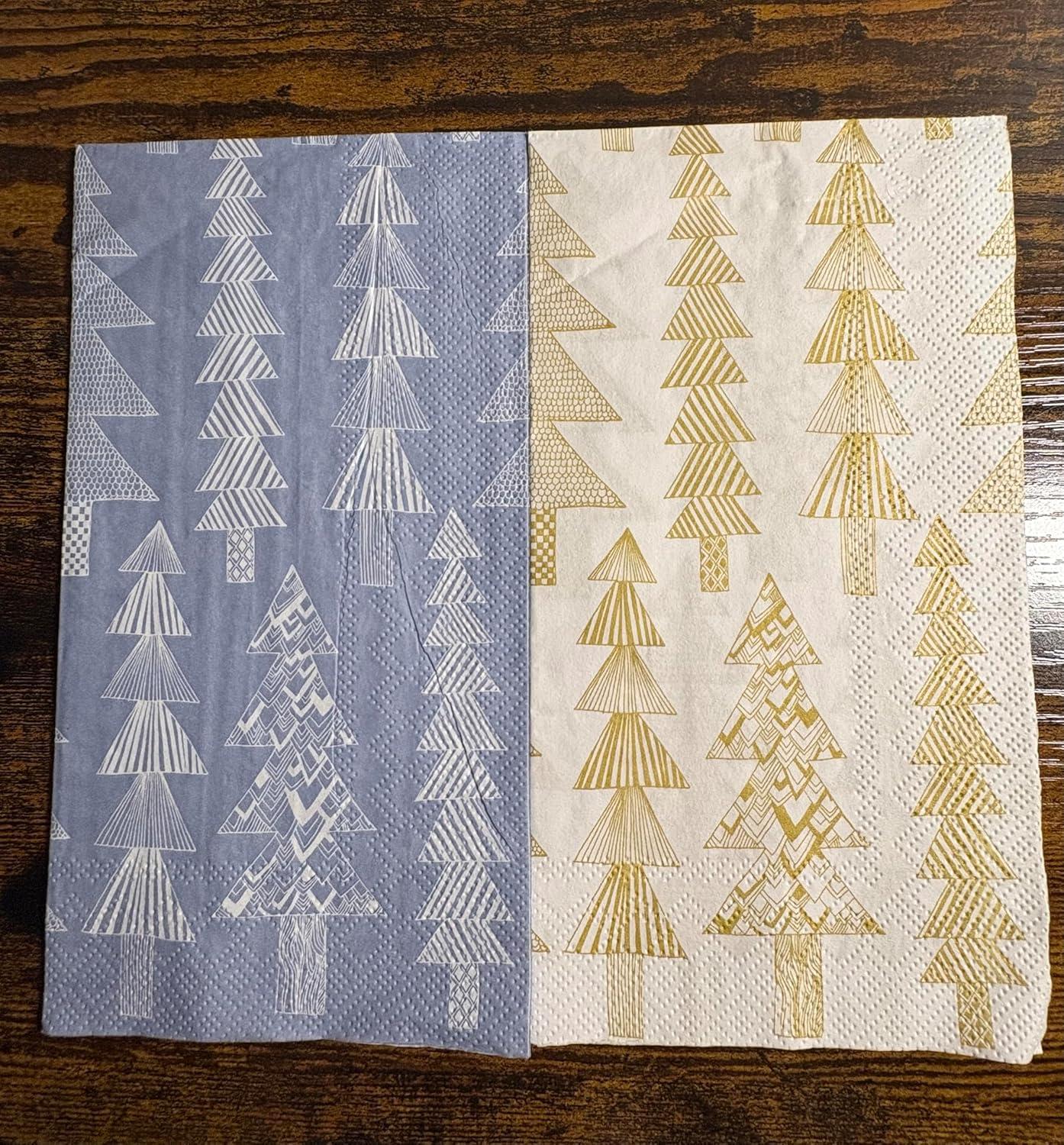 imageIHR Ideal Home Range Dinner Napkins Marimekko Disposable 3Ply Paper Hand Towels 85quot x 45quot Kuusikossa Light Blue 16Count