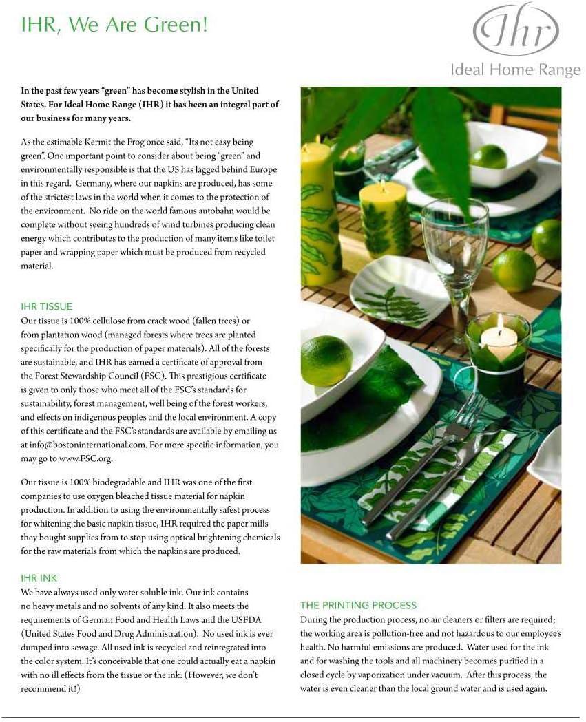 imageIHR Ideal Home Range Dinner Napkins Marimekko Disposable 3Ply Paper Hand Towels 85quot x 45quot Kuusikossa Light Blue 16Count