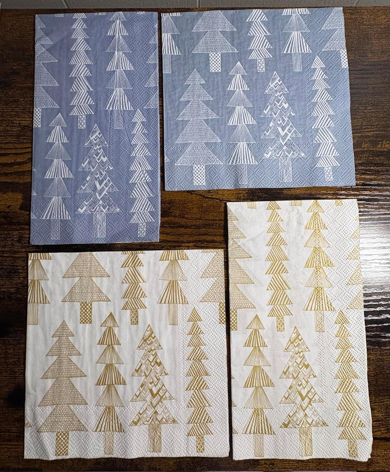 imageIHR Ideal Home Range Dinner Napkins Marimekko Disposable 3Ply Paper Hand Towels 85quot x 45quot Kuusikossa Light Blue 16Count