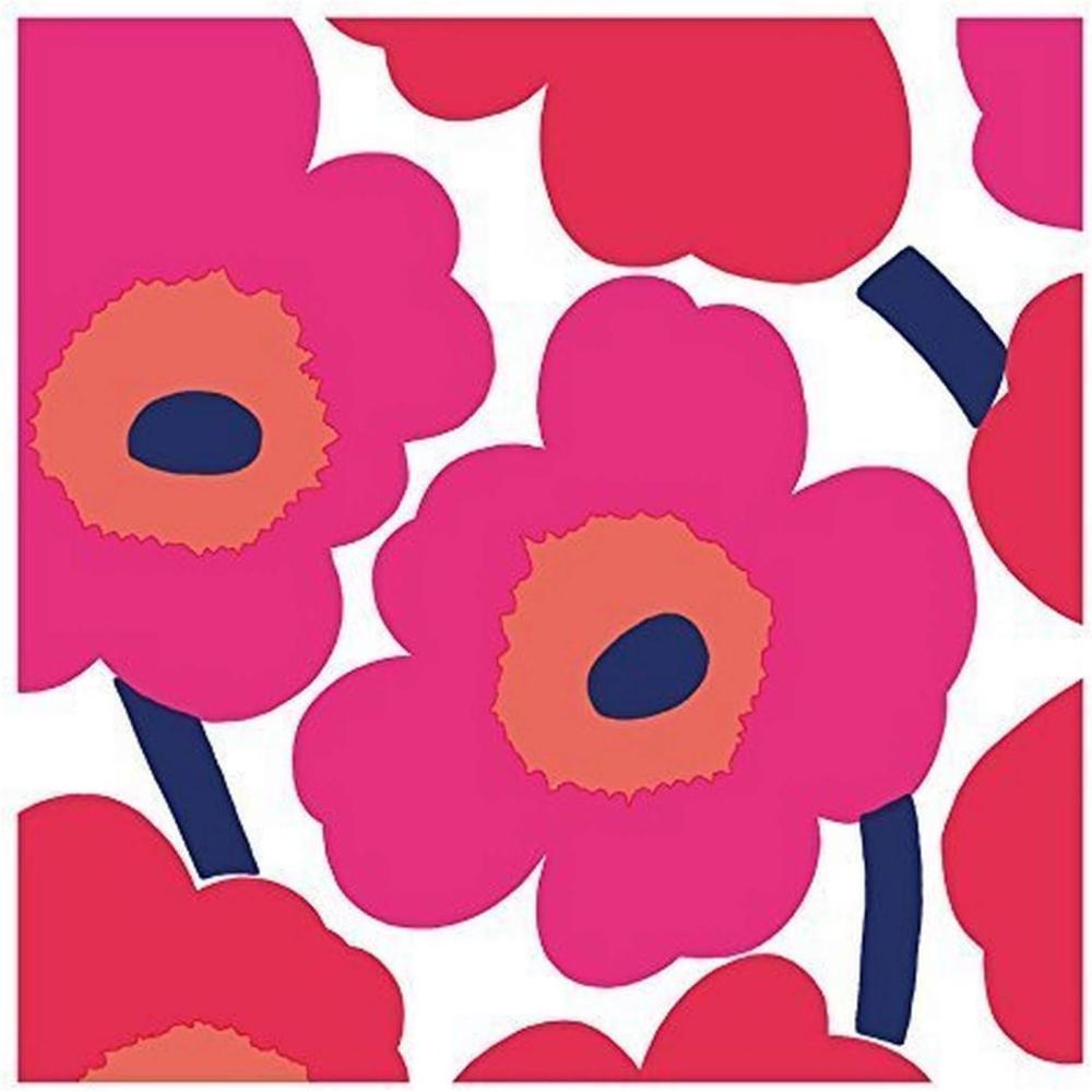 imageIHR Ideal Home Range Party Napkins Marimekko Disposable 3Ply Paper Lunch Napkin Pack 65quot x 65quot Unikko Red 20Count
