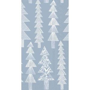 IHR Ideal Home Range Dinner Napkins Marimekko Disposable 3-Ply Paper Hand Towels, 8.5″ x 4.5″, Kuusikossa Light Blue, 16-Count