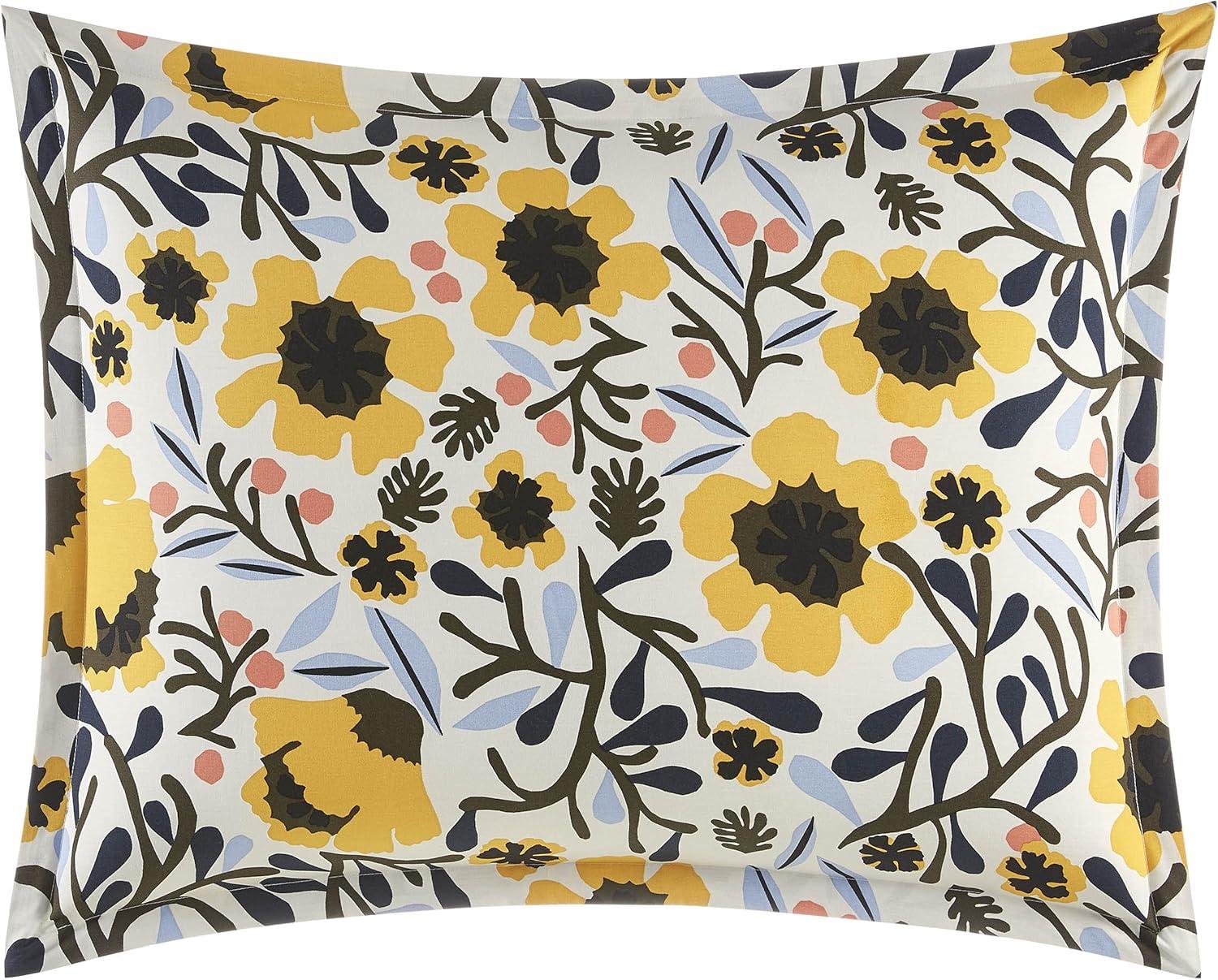 imageMarimekko Queen Duvet Cover Set Cotton Percale Bedding with Matching Shams All Season Home Decor Mykero Multicolor Queen