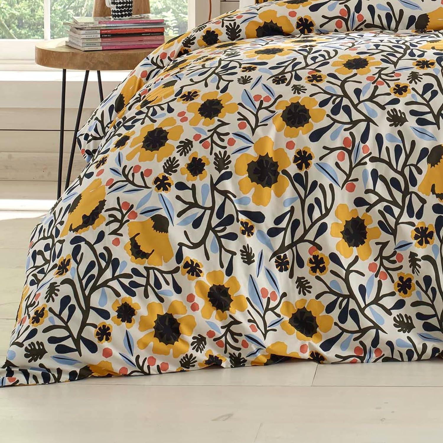 imageMarimekko Queen Duvet Cover Set Cotton Percale Bedding with Matching Shams All Season Home Decor Mykero Multicolor Queen