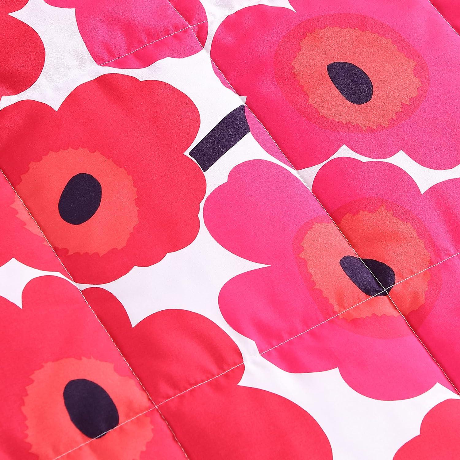 image:imageMarimekko Blanket Cozy Reversible Bedding Lightweight Home Decor for All Seasons Queen Pieni Unikko Red