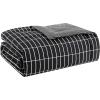 Marimekko | Pieni Tiiliskivi Collection | Blanket-Ultra Soft Brushed Microfiber with Alt Down, Lightweight & Reversible Bedding, Queen, Black(Black)