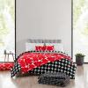 Marimekko | Pieni Tiiliskivi Collection | Blanket-Ultra Soft Brushed Microfiber with Alt Down, Lightweight & Reversible Bedding, Queen, Black(Black)