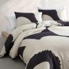 Marimekko – Queen Duvet Cover Set, Super Soft Organic Bedding, Casual Home Decor (Vesi Unikko Yellow, Queen)(Iso Unikko Charcoal)