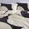 Marimekko – Queen Duvet Cover Set, Super Soft Organic Bedding, Casual Home Decor (Vesi Unikko Yellow, Queen)(Iso Unikko Charcoal)