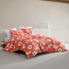 Marimekko – Queen Duvet Cover Set, Super Soft Organic Bedding, Casual Home Decor (Vesi Unikko Yellow, Queen)(Unikko Orange)