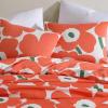 Marimekko – Queen Duvet Cover Set, Super Soft Organic Bedding, Casual Home Decor (Vesi Unikko Yellow, Queen)(Unikko Orange)