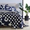 Marimekko Pienet Kivet Collection Soft and Cozy Breathable Down Alt Blanket, Lightweight and Perfect for Sofa Couch or Bed, Modern and Stylish Home Décor, Queen, Black