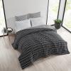 Marimekko | Pieni Tiiliskivi Collection | Blanket-Ultra Soft Brushed Microfiber with Alt Down, Lightweight & Reversible Bedding, Queen, Black(Black)