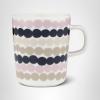MARIMEKKO Oiva Räsymatto Coffee Mug – Refine Your Kitchen Décor with Our Iconic Stoneware – Stylish Porcelain Coffee Cups to Elevate Your Drinking Experience (6 oz)(Beige/Pink)