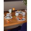 MARIMEKKO Oiva Räsymatto Coffee Mug – Refine Your Kitchen Décor with Our Iconic Stoneware – Stylish Porcelain Coffee Cups to Elevate Your Drinking Experience (6 oz)(Beige/Green)