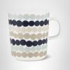 MARIMEKKO Oiva Räsymatto Coffee Mug – Refine Your Kitchen Décor with Our Iconic Stoneware – Stylish Porcelain Coffee Cups to Elevate Your Drinking Experience (6 oz)(Beige/Green)