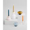 MARIMEKKO Fyr Tealight Candle Holder – Upgrade Your Home Decor with Our Brown Candle Holders for Table Centerpiece – Mouth-Blown Clear Glass Candle Holders (3 in x 5 in)(Brown)