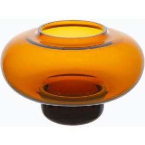 MARIMEKKO Fyr Tealight Candle Holder – Upgrade Your Home Decor with Our Brown Candle Holders for Table Centerpiece – Mouth-Blown Clear Glass Candle Holders (3 in x 5 in)(Brown)