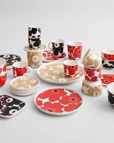 image:imageMARIMEKKO Unikko Oiva Stoneware Coffee Cup Set of 2 Refine Your Kitchen Dcor with Our Iconic Black amp White Stoneware Stylish Floral Coffee Cups to Elevate Your Drinking Experience 7ozUnikko Red