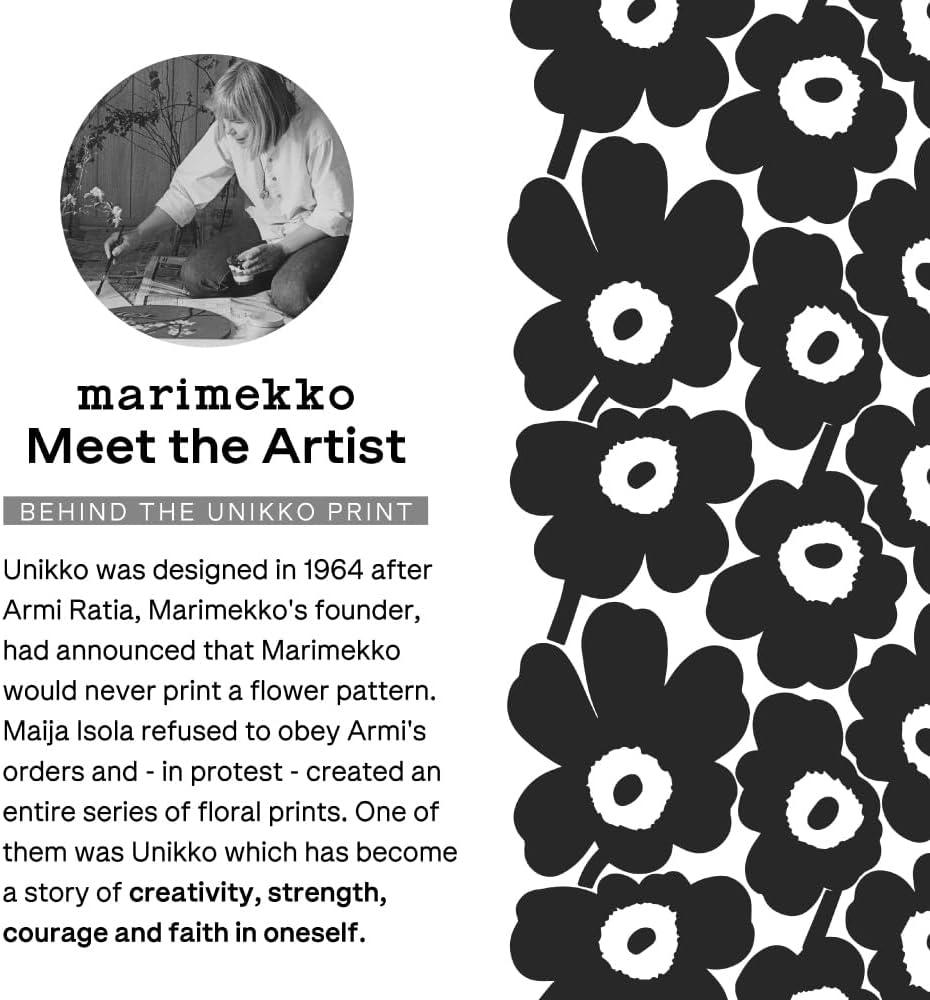 image:imageMARIMEKKO Unikko Oiva Stoneware Coffee Cup Set of 2 Refine Your Kitchen Dcor with Our Iconic Black amp White Stoneware Stylish Floral Coffee Cups to Elevate Your Drinking Experience 7ozUnikko Red