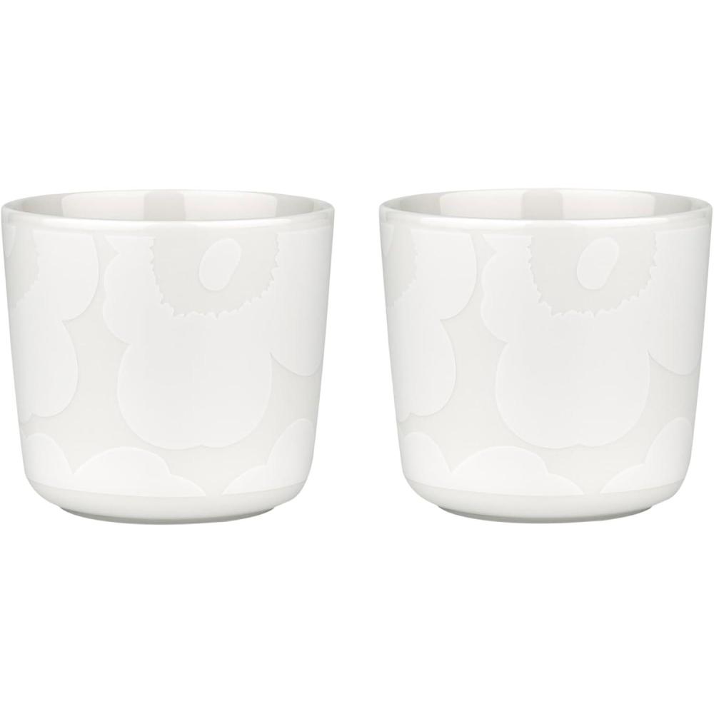 image:imageMARIMEKKO Unikko Oiva Stoneware Coffee Cup Set of 2 Refine Your Kitchen Dcor with Our Iconic Black amp White Stoneware Stylish Floral Coffee Cups to Elevate Your Drinking Experience 7ozUnikko White
