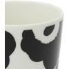 MARIMEKKO Unikko Oiva Stoneware Coffee Cup Set of 2 — Refine Your Kitchen Décor with Our Iconic Black & White Stoneware — Stylish Floral Coffee Cups to Elevate Your Drinking Experience (7oz)(Unikko Black)