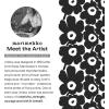 MARIMEKKO Unikko Oiva Stoneware Coffee Cup Set of 2 — Refine Your Kitchen Décor with Our Iconic Black & White Stoneware — Stylish Floral Coffee Cups to Elevate Your Drinking Experience (7oz)(Unikko Powder & Wine)