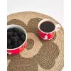 MARIMEKKO Unikko Oiva Stoneware Coffee Cup Set of 2 — Refine Your Kitchen Décor with Our Iconic Black & White Stoneware — Stylish Floral Coffee Cups to Elevate Your Drinking Experience (7oz)(Unikko Red)