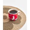 MARIMEKKO Unikko Oiva Stoneware Coffee Cup Set of 2 — Refine Your Kitchen Décor with Our Iconic Black & White Stoneware — Stylish Floral Coffee Cups to Elevate Your Drinking Experience (7oz)(Unikko Red)